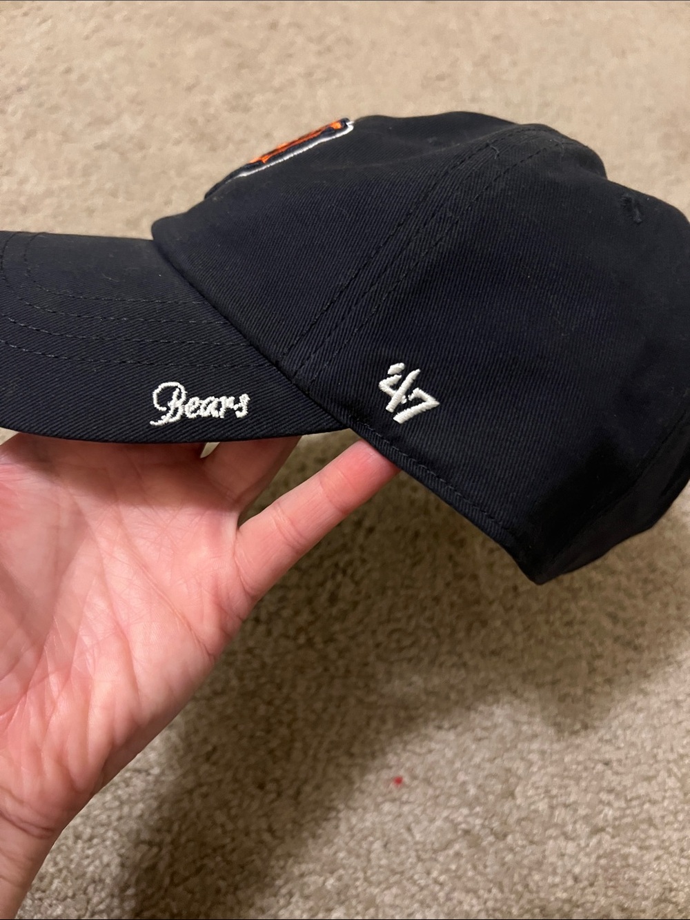 Chicago Bears navy blue hat with Orange Bear Logo - Picture 2 of 4